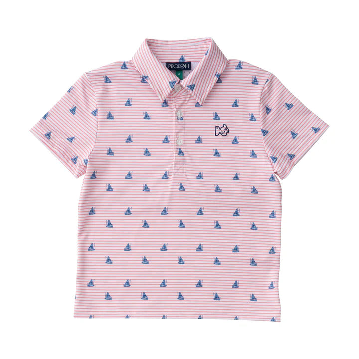 Pro perf polo - fishing boat print