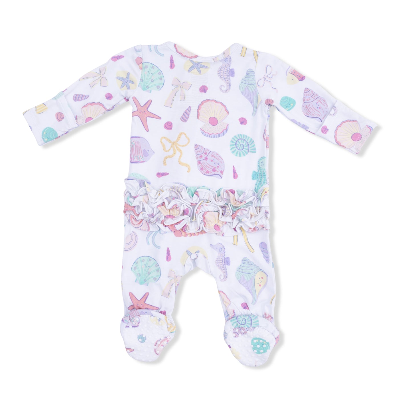 Beach days 2 way ruffle zipper footie