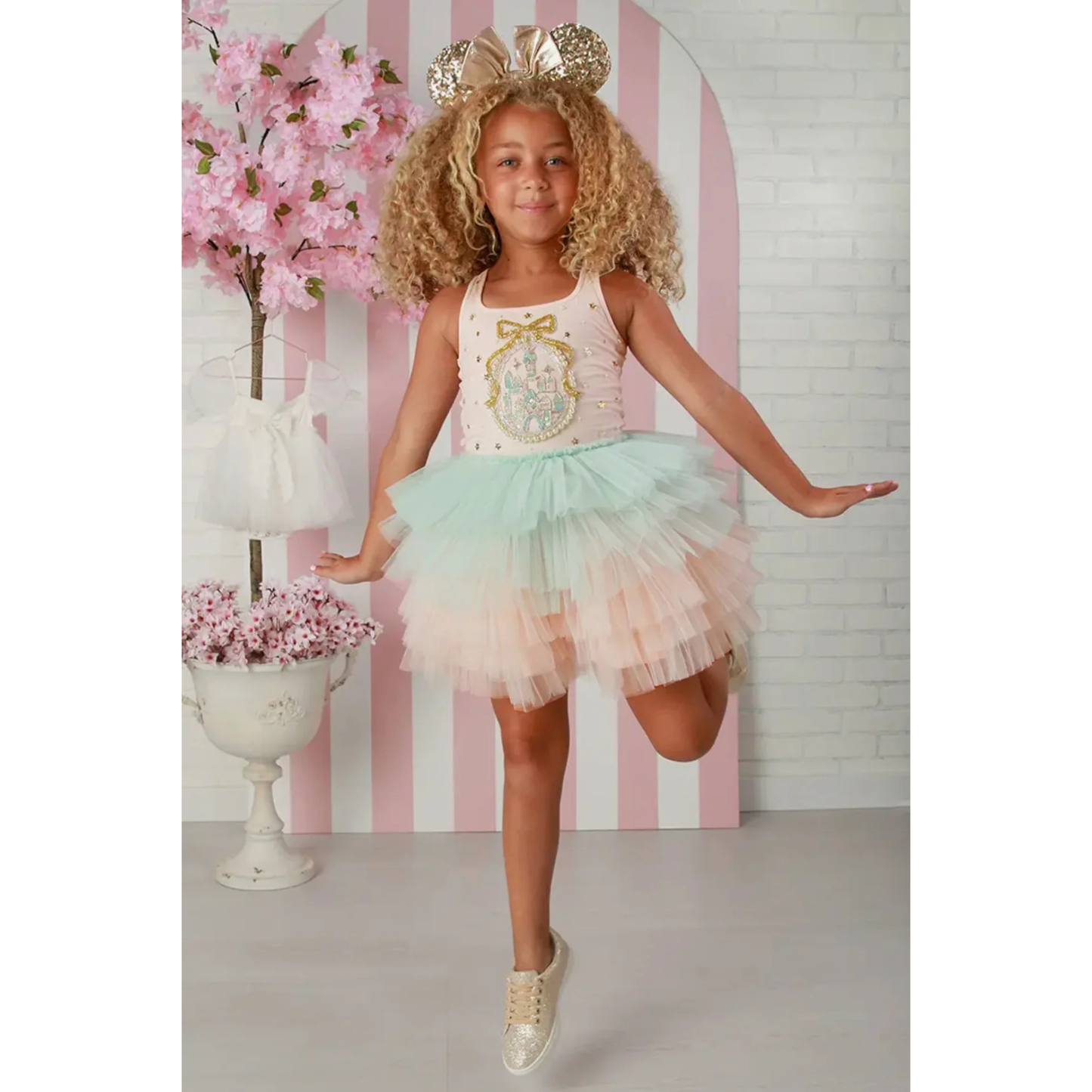 Castle blush/aqua dress