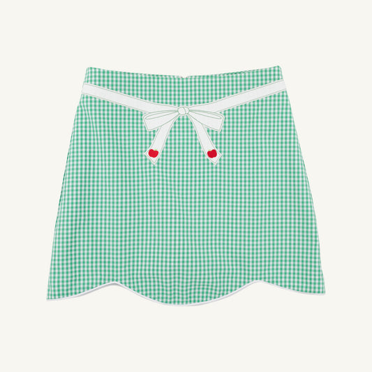 Perrin scallop skirt - gibson island green mini gingham