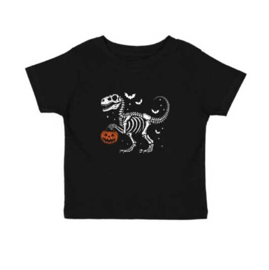Dinosaur Skeleton Halloween Short Sleeve T-Shirt