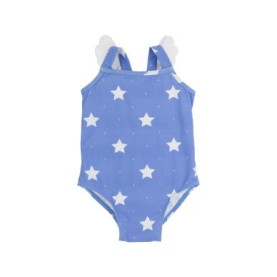 Long bay bathing suit - north sea star/white