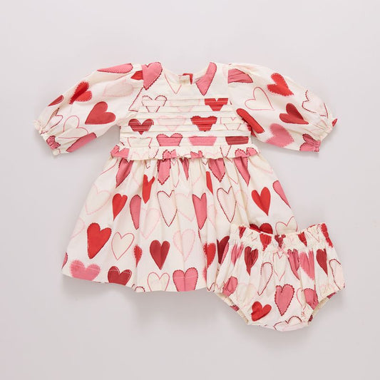 Baby girl renee dress set - gradient hearts