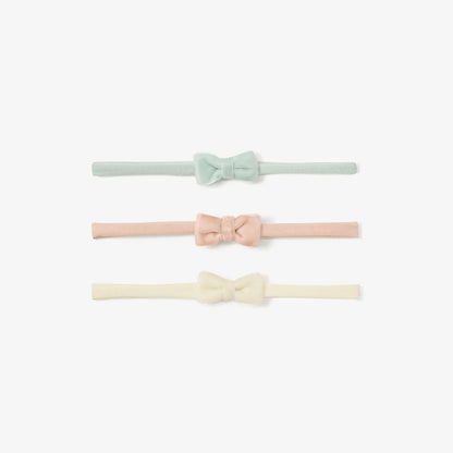 Velvet bow headbands 3pk