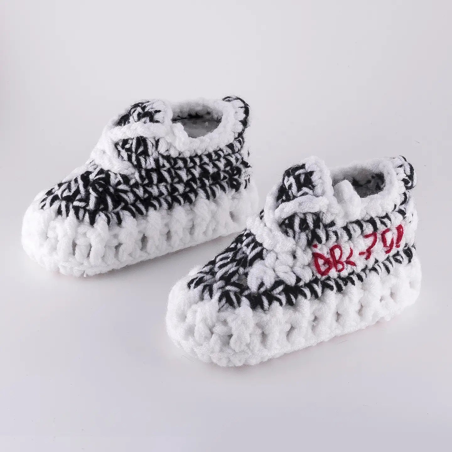 Zebra crochet shoes
