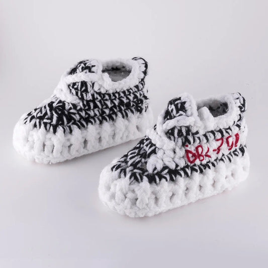 Zebra crochet shoes