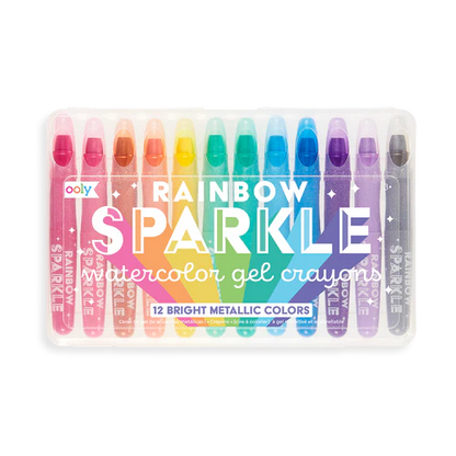 Rainbow sparkle metallic watercolor gel crayons