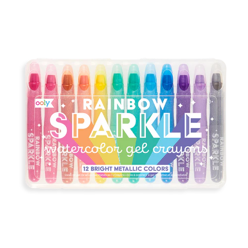 Rainbow sparkle metallic watercolor gel crayons