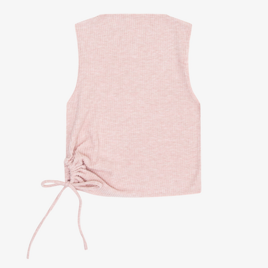 Hacci rib drawstring muscle tank - moscato