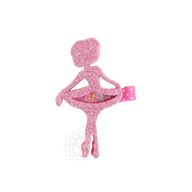 Hot pink ballerina clip