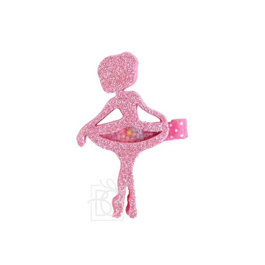 Hot pink ballerina clip