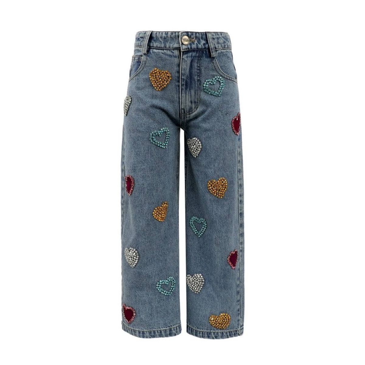 Gems rainbow heart jeans