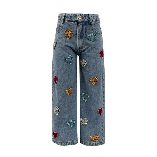 Gems rainbow heart jeans