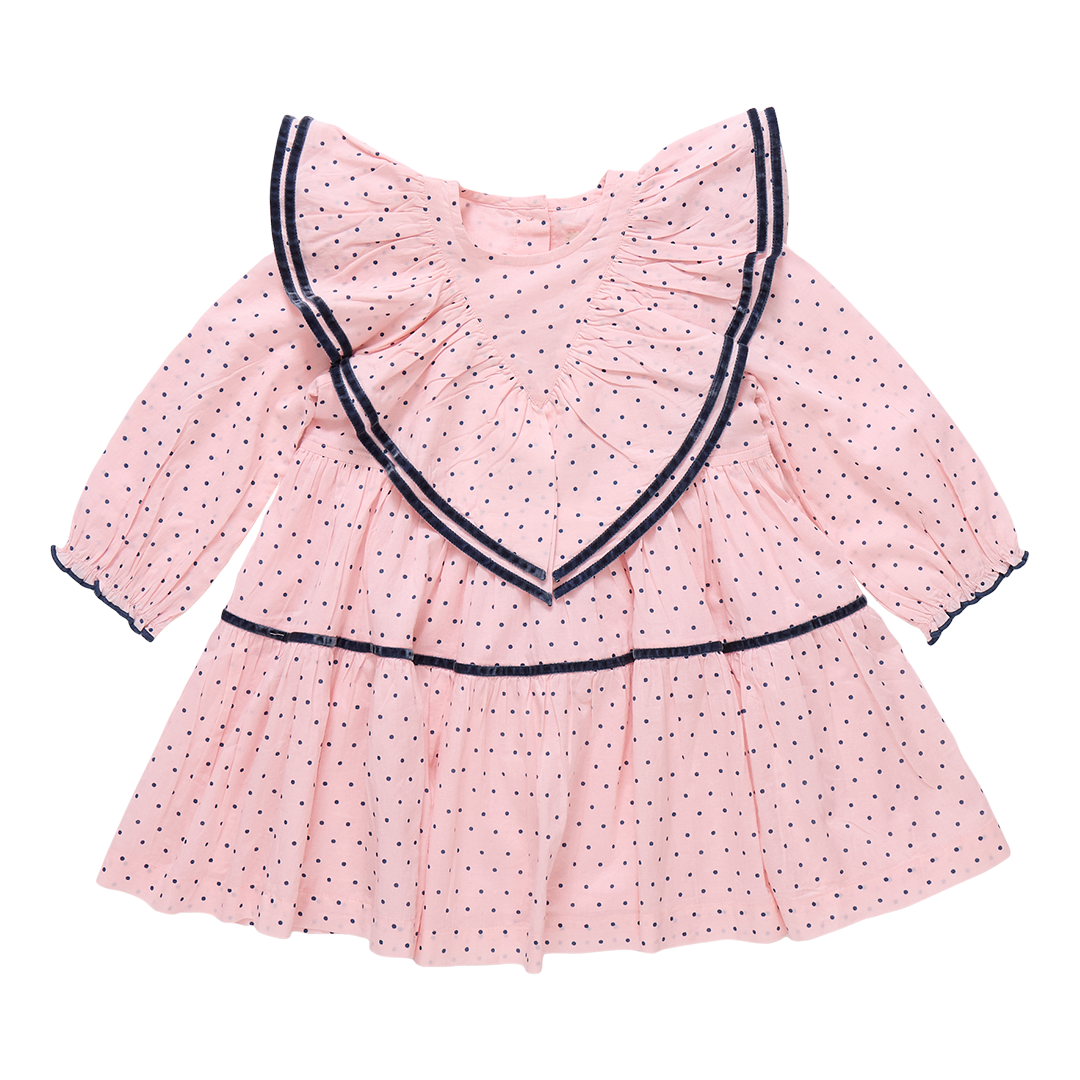 Raphaela dress - strawberry cream polka dot