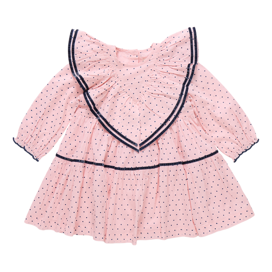 Raphaela dress - strawberry cream polka dot