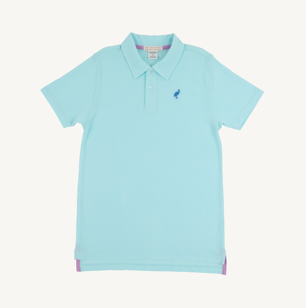 Prim and proper beach polo - edisto egg blue