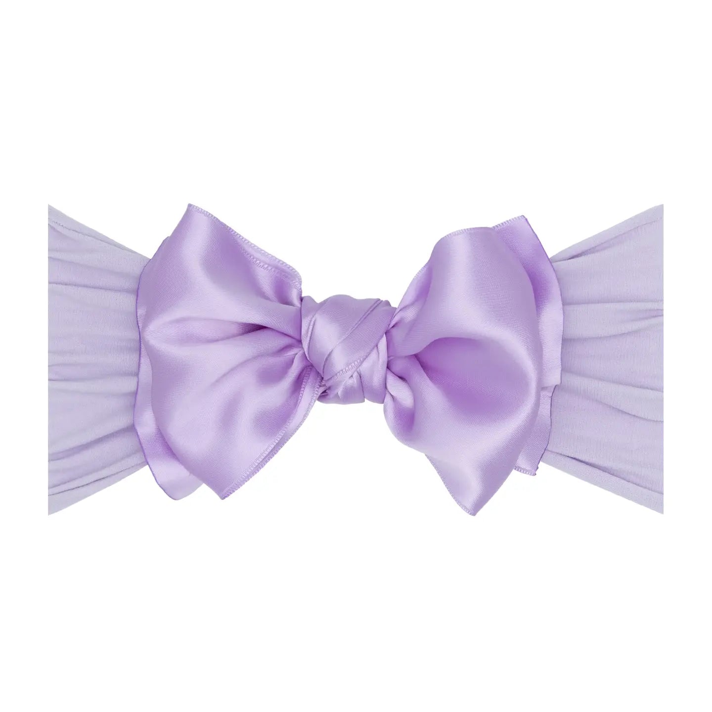 Satin nylon bow headband - light orchid