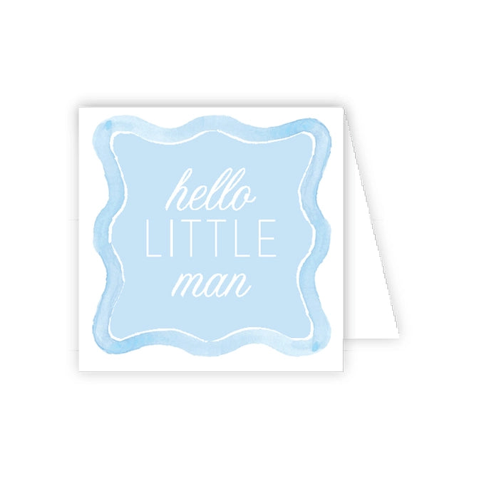 Blue hello little man enclosure card