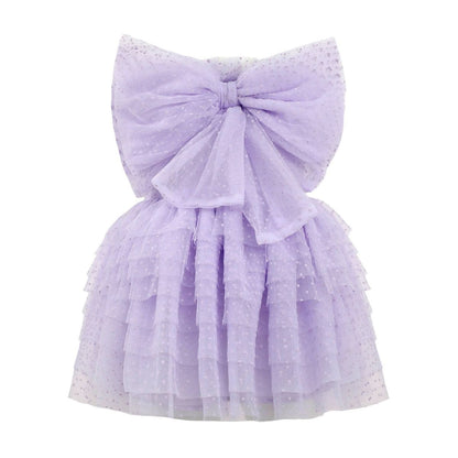 Dream bow mini tulle dress - lavender