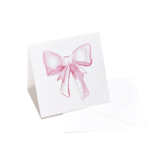 Pink bow enclosure card