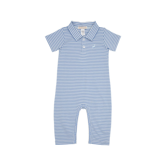 Sir proper's romper w. pants - barbados blue stripe