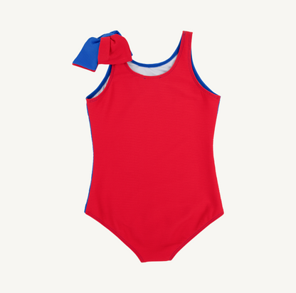 Brookhaven bow suit - rockefeller royal/richmond red