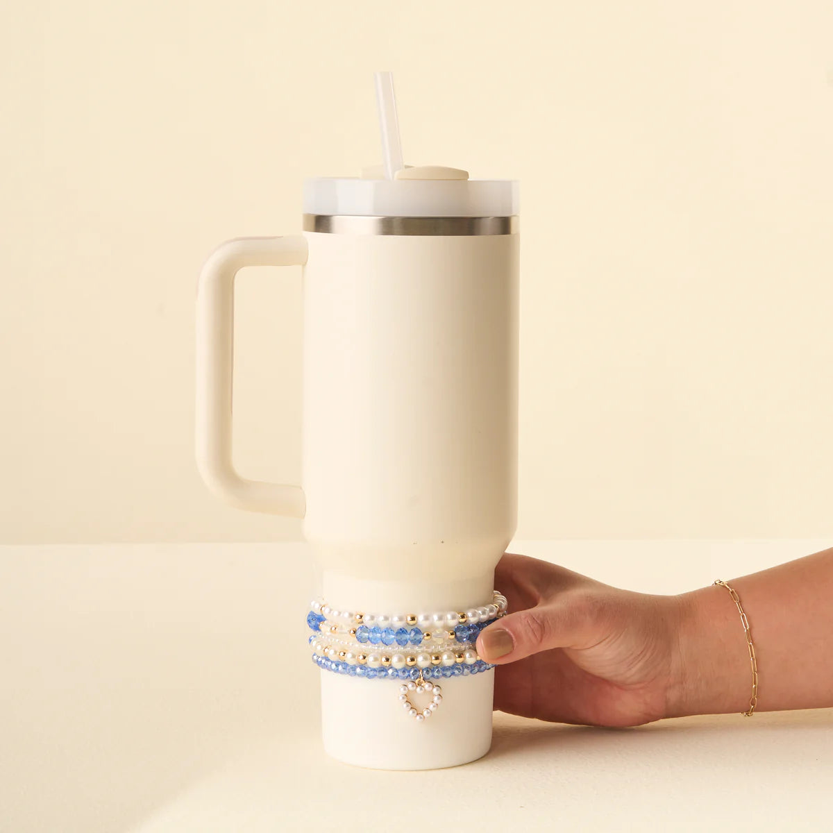 Tumbler bracelet stack - on cloud nine