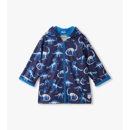 Painted dinos color changing rain jacket