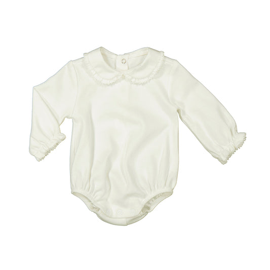 Collared l/s bodysuit - natural