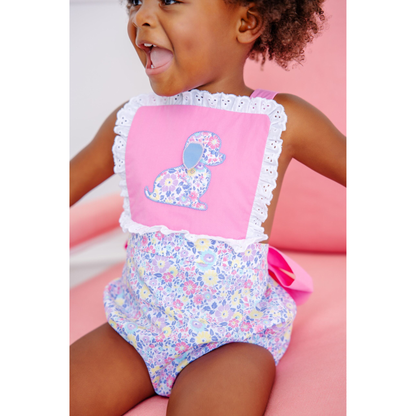 Sally sunsuit - dog/briar patch petals