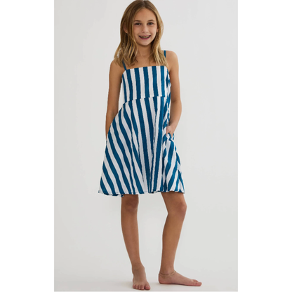 Little rianna mini dress - twilight tides stripes