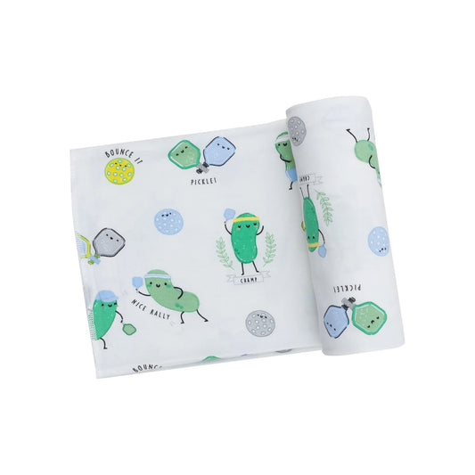 Pickleball blue swaddle blanket