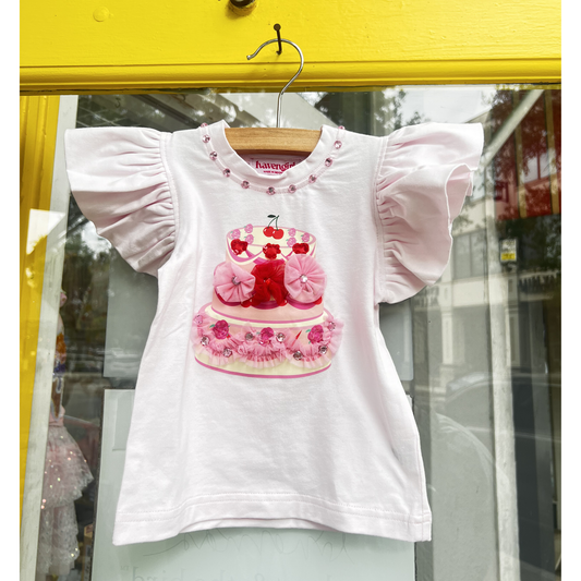 Cake flutter top - blush pink