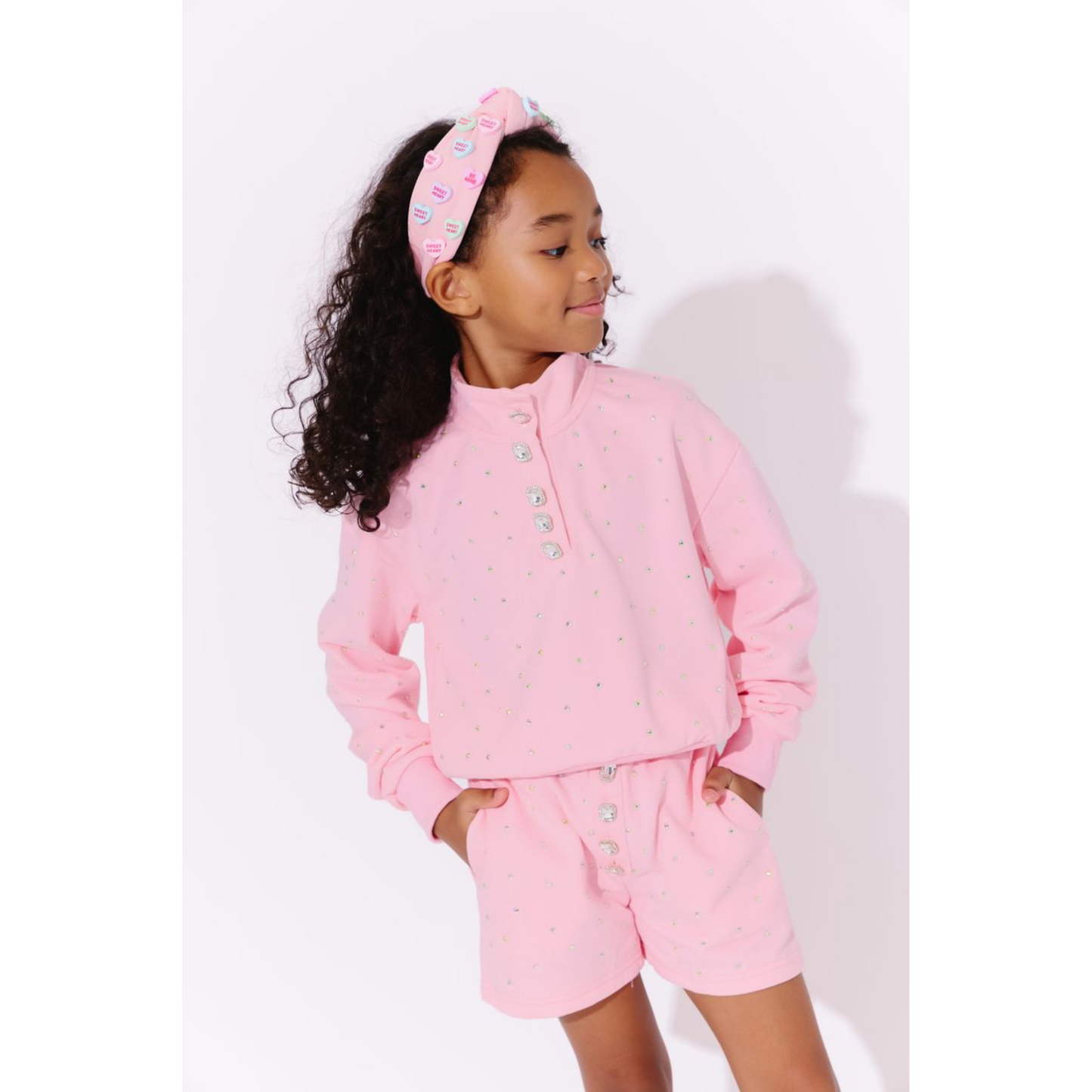 Pink sparkle short set