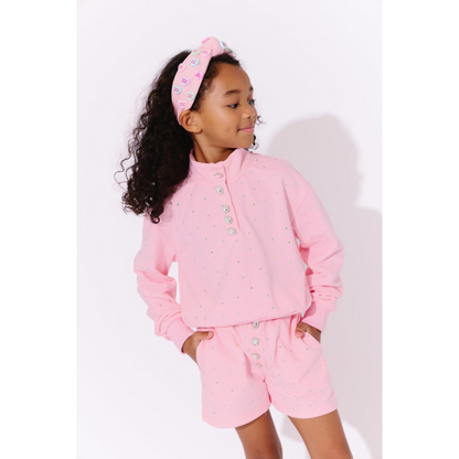 Pink sparkle short set