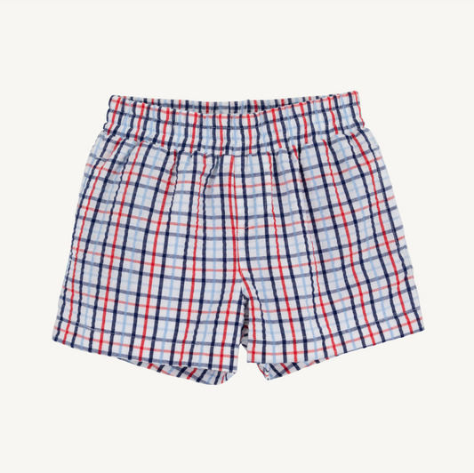 Sheffield shorts - pierce mill plaid seersucker