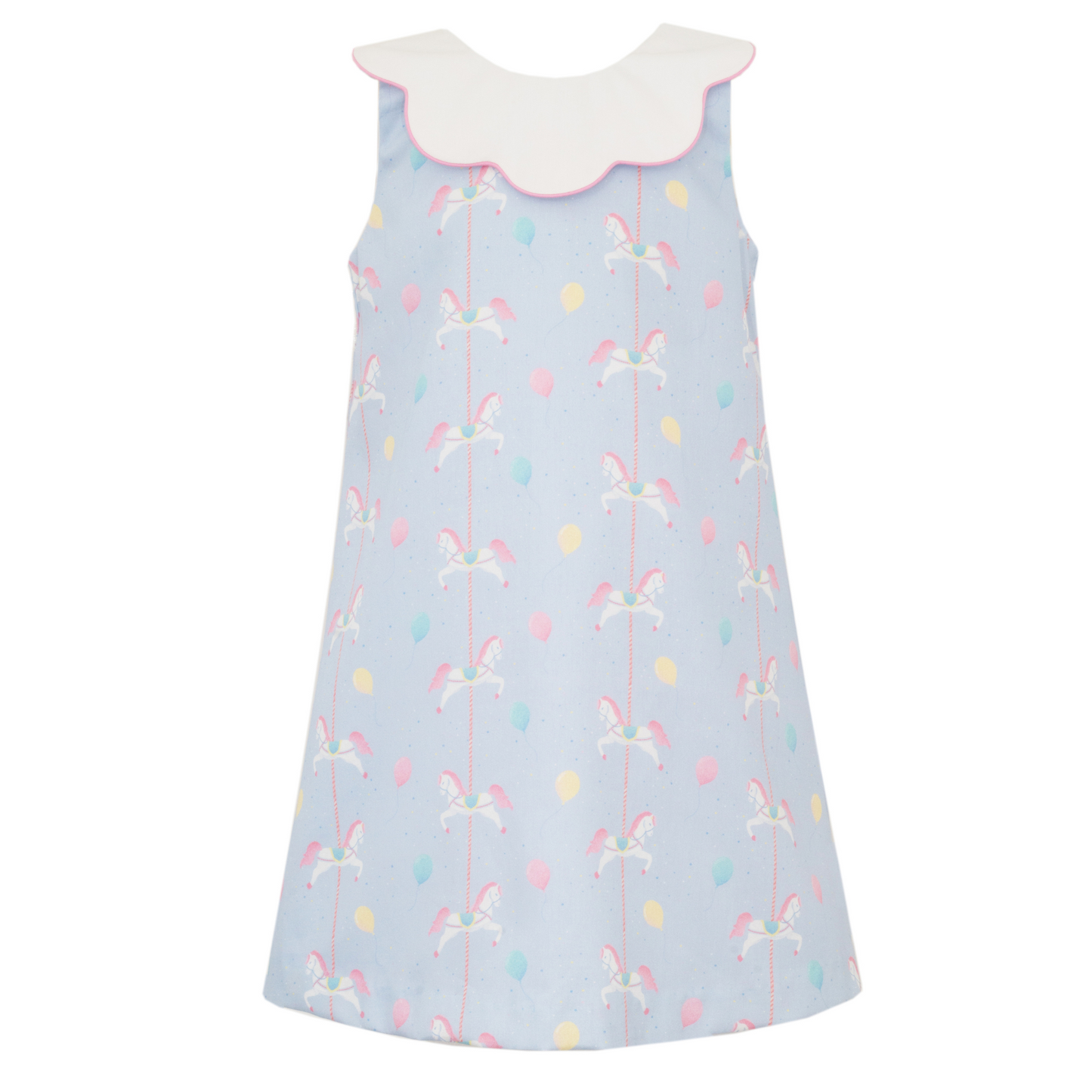 Carousel sleeveless dress w. scalloped collar