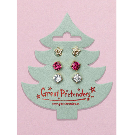 Holiday pleather tree clip on earrings