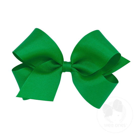 Medium classic hair bow - green
