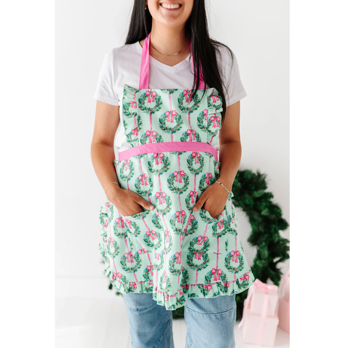 Juniper ruffle baking apron