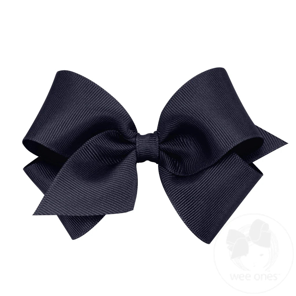 Small classic hair bow  - navy