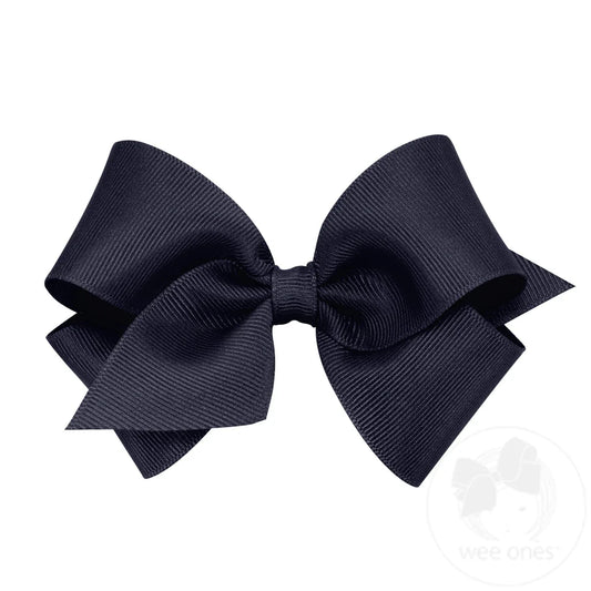 Small classic hair bow  - navy