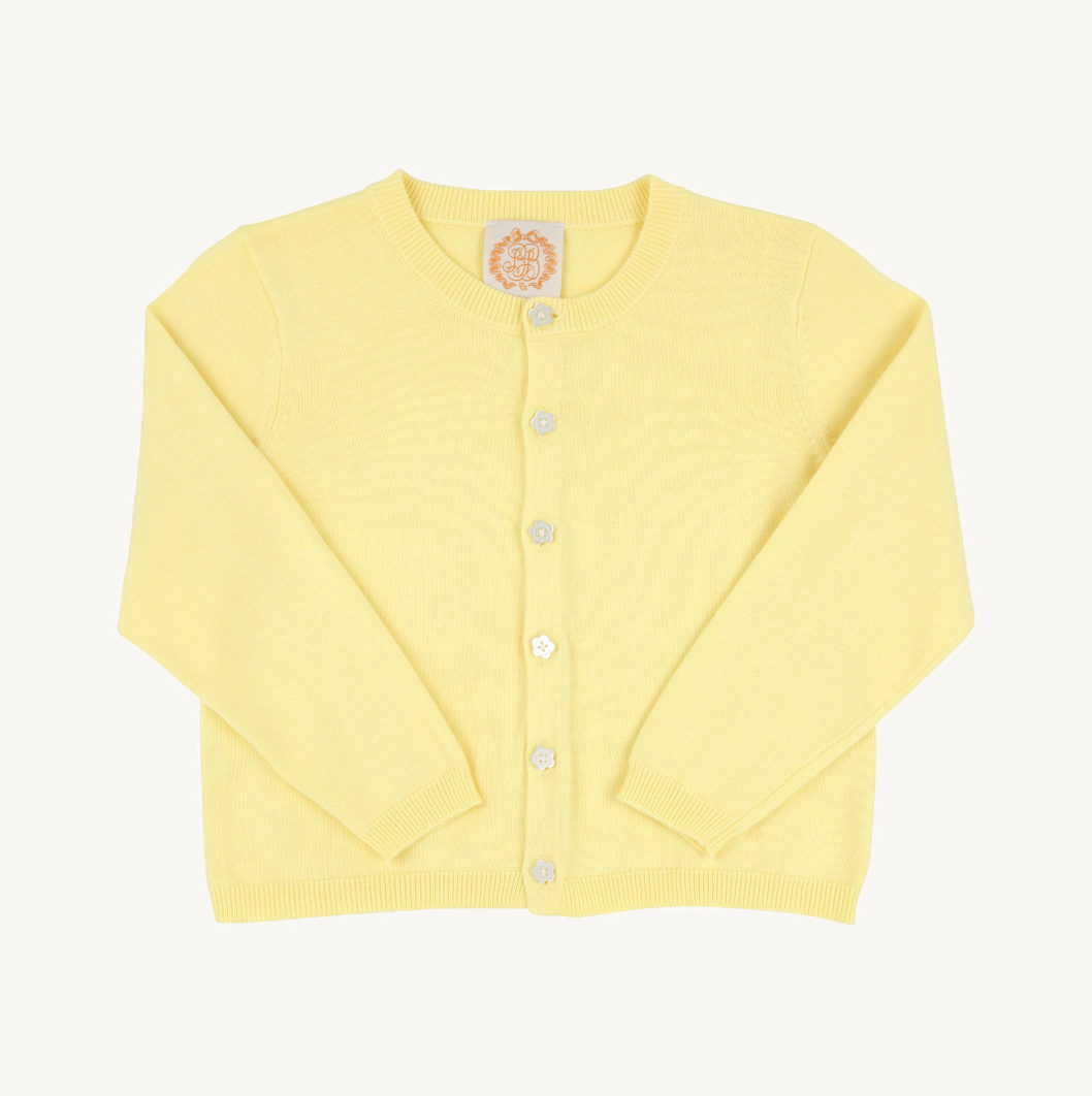 Cambridge cardigan w. flower buttons - lake worth yellow