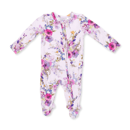Dahlia floral 2way ruffle back footie