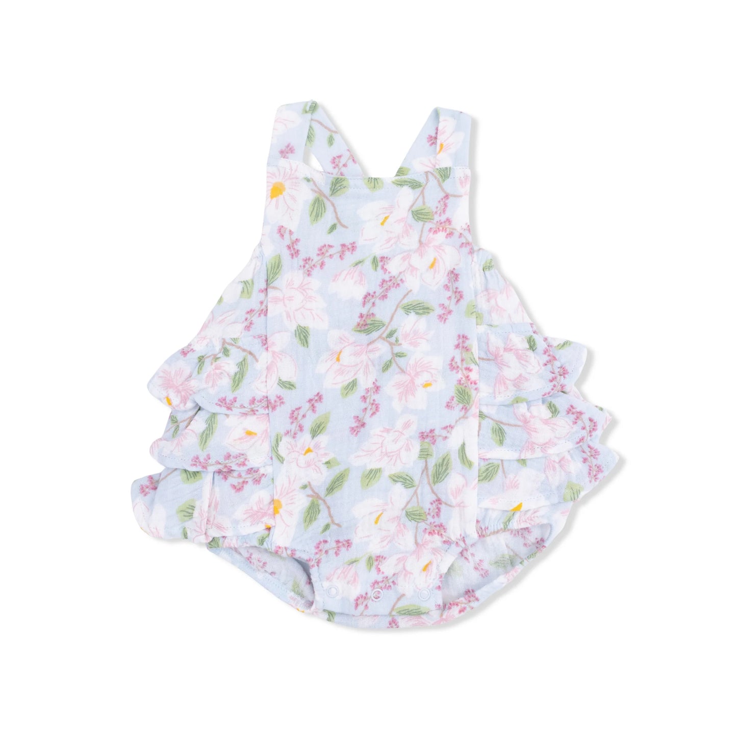 Magnolias ruffle sunsuit
