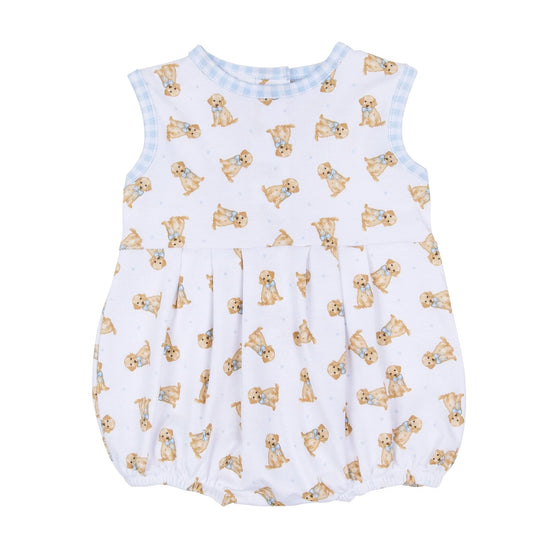 Sweet golden sleeveless bubble - light blue