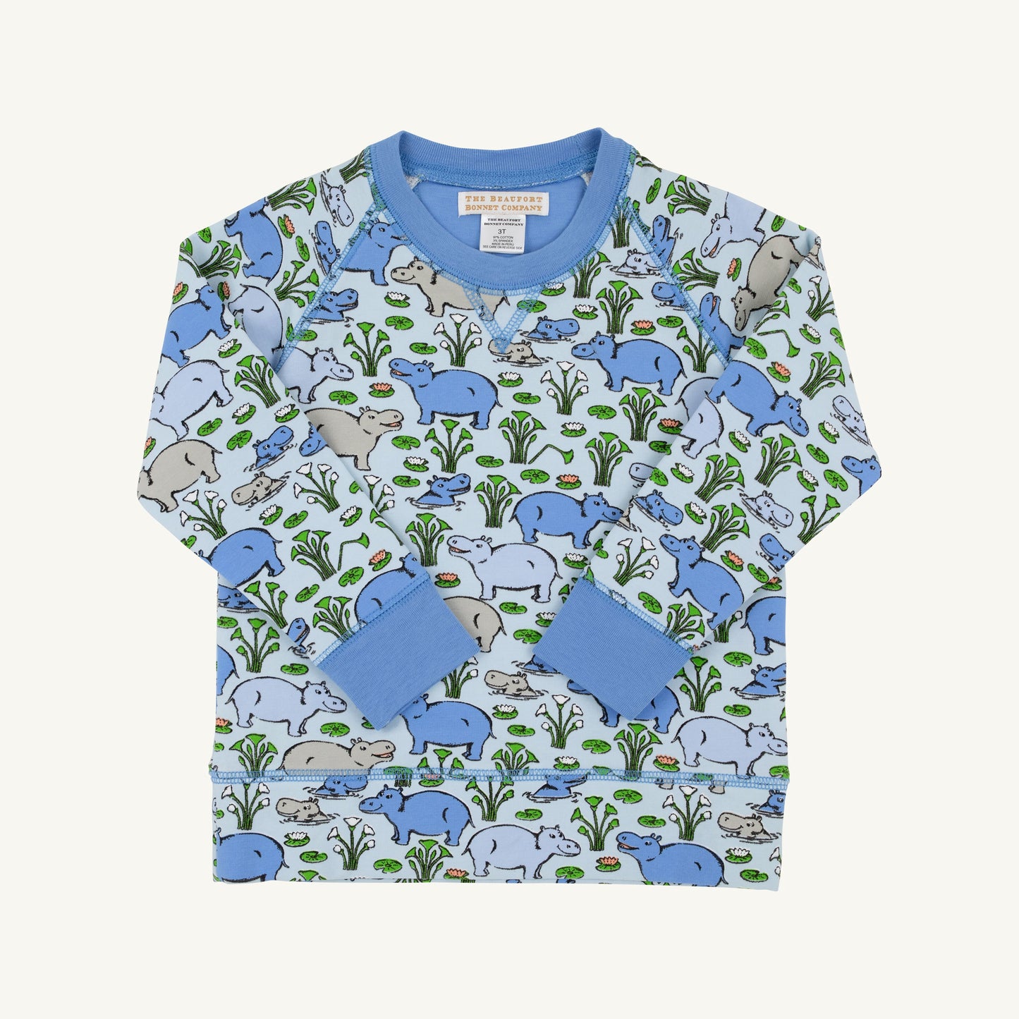 Cassidy comfy crewneck - bal harbour hippo