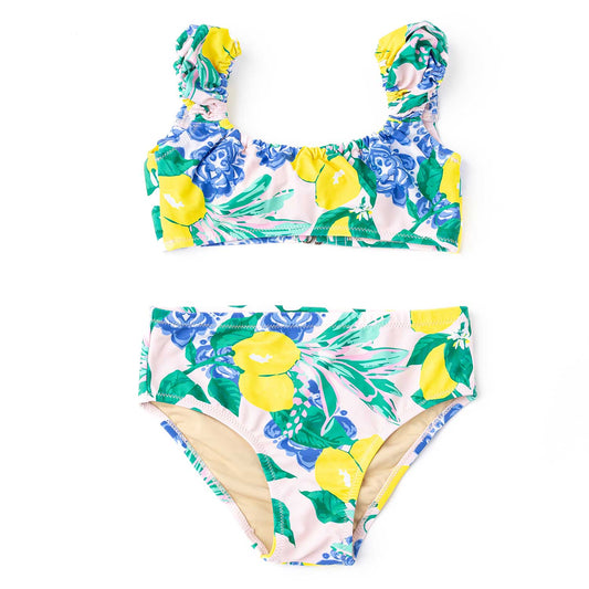 Santorini citrus 2pc cap sleeve suit