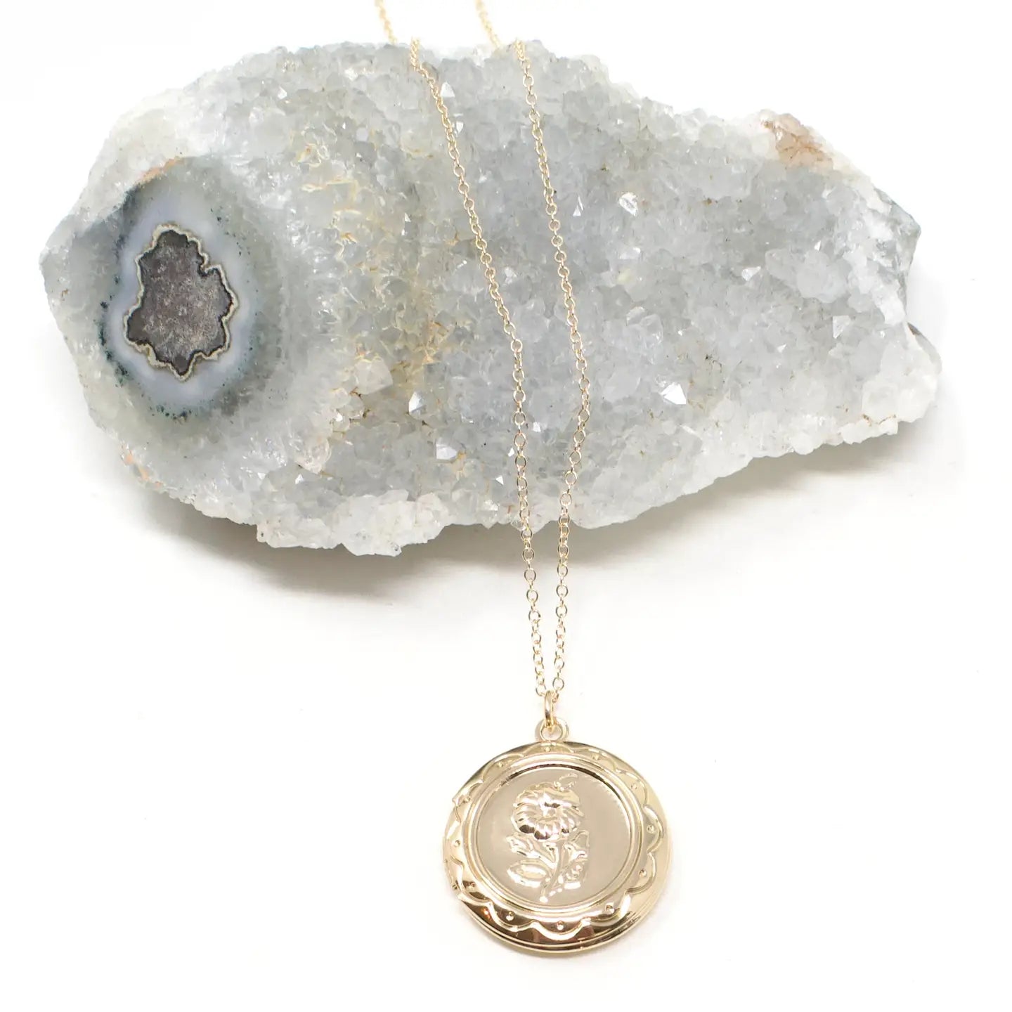 Floral necklace - locket