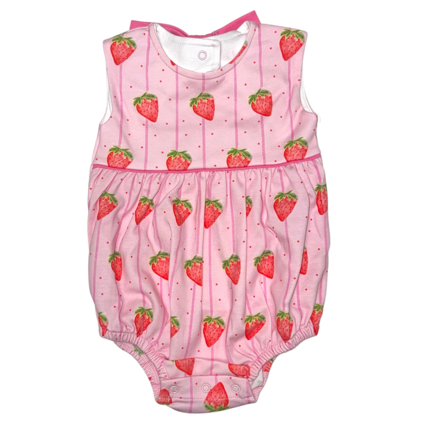 Strawberry stripe tie back bubble